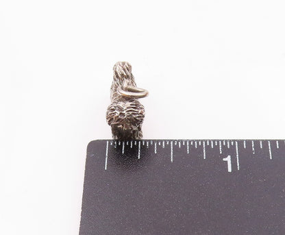 925 Sterling Silver  Vintage Bearded Collie Dog Charm Pendant  PT21332