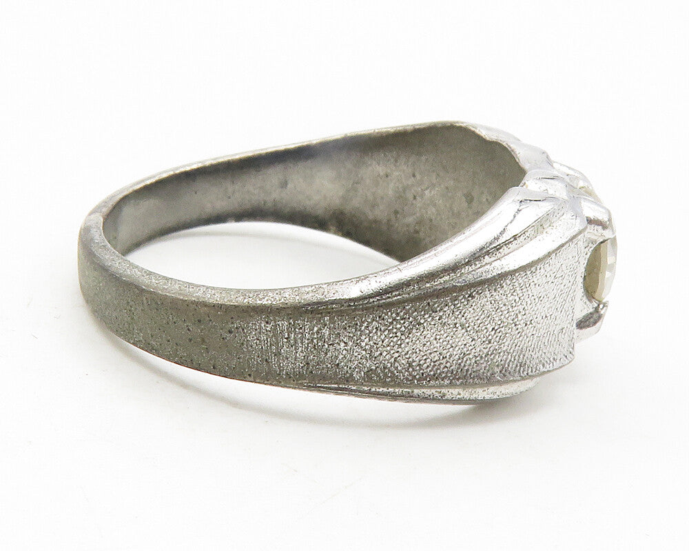 LIND 925 Sterling Silver  Vintage Cubic Zirconia Band Ring Sz 11  RG11843