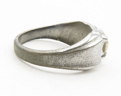 LIND 925 Sterling Silver  Vintage Cubic Zirconia Band Ring Sz 11  RG11843