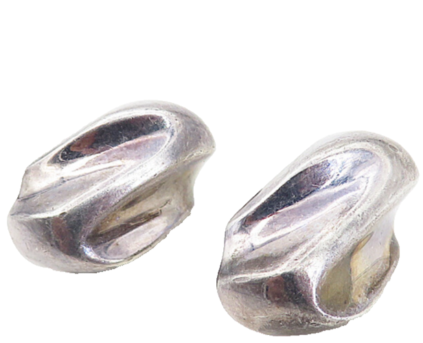 925 Sterling Silver  Vintage Dark Tone Sculpted Petite Drop Earrings  EG4049