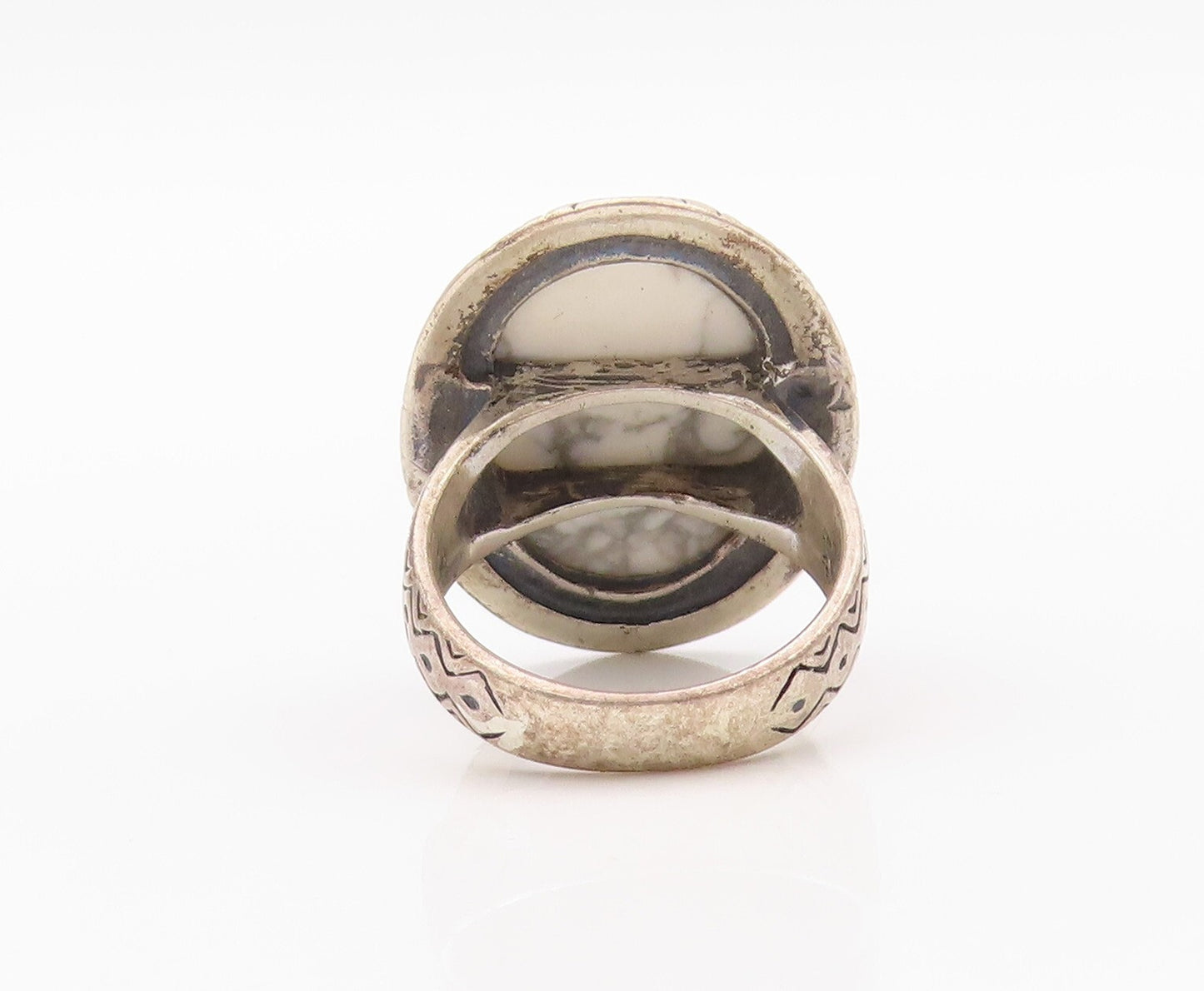 925 Sterling Silver Vintage Ring CAROLYN POLLACK Dark Tone Mable  SZ 7  RG32067