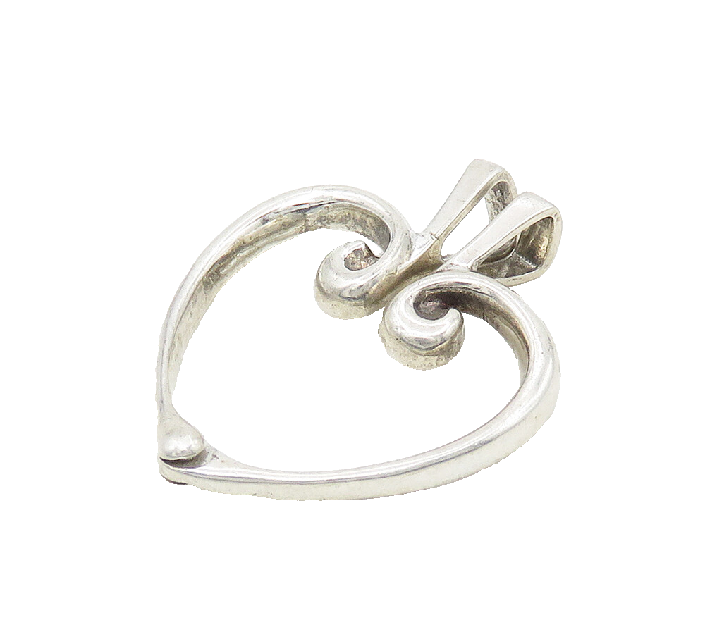 SILVER CLOUD 925 Sterling Silver  Vintage Open Love Heart Pendant  PT13454