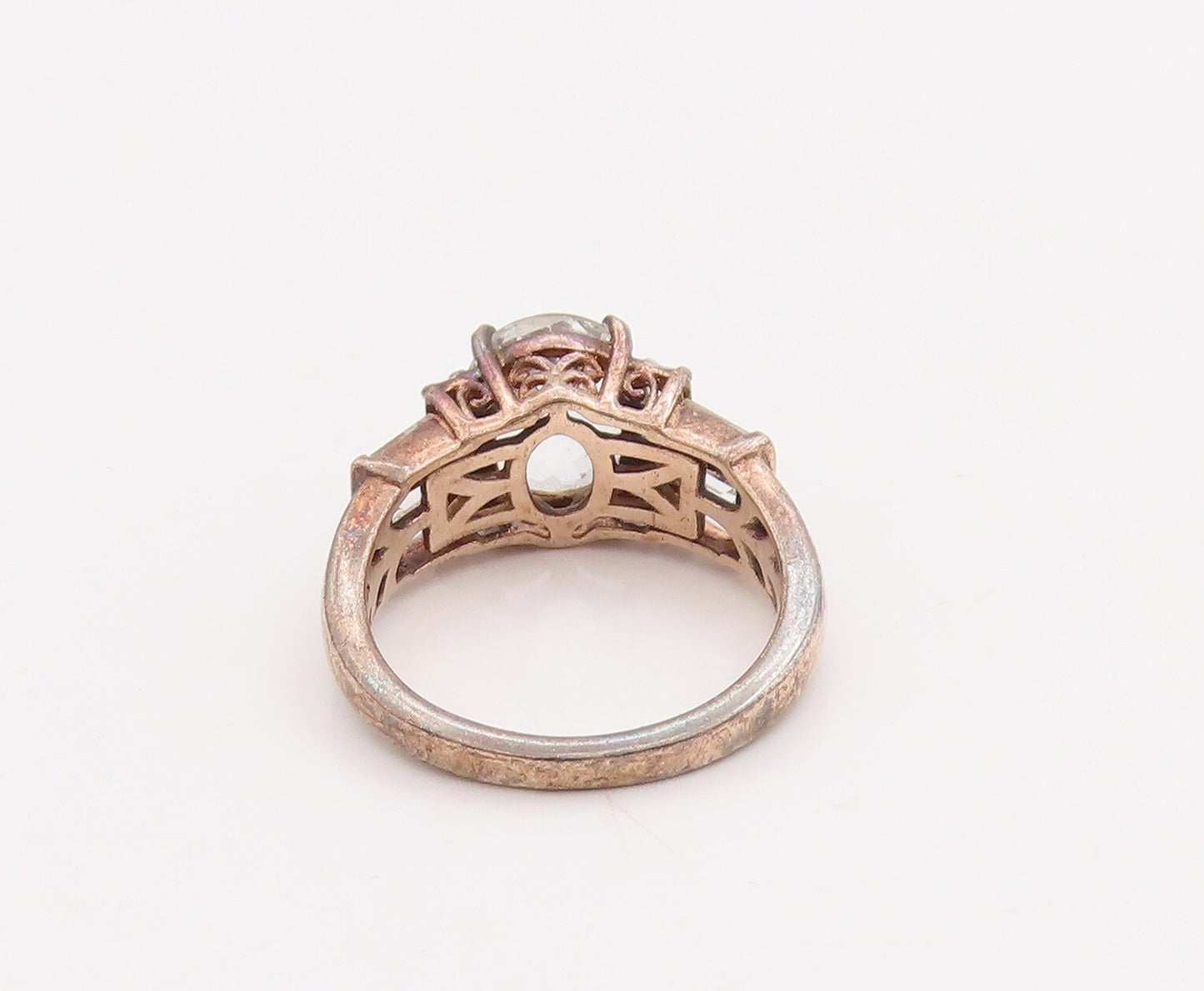 925 Sterling Silver Vintage Ring Multi Shape Cut Topaz  Sz 6  RG28866