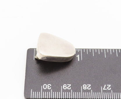 925 Sterling Silver  Vintage Stone Shape Solid Clip Back Earrings EG12554
