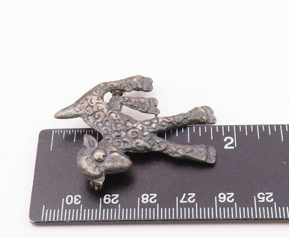 925 Sterling Silver  Vintage Antique Oxidized Lamb Motif Brooch Pin  BP8657