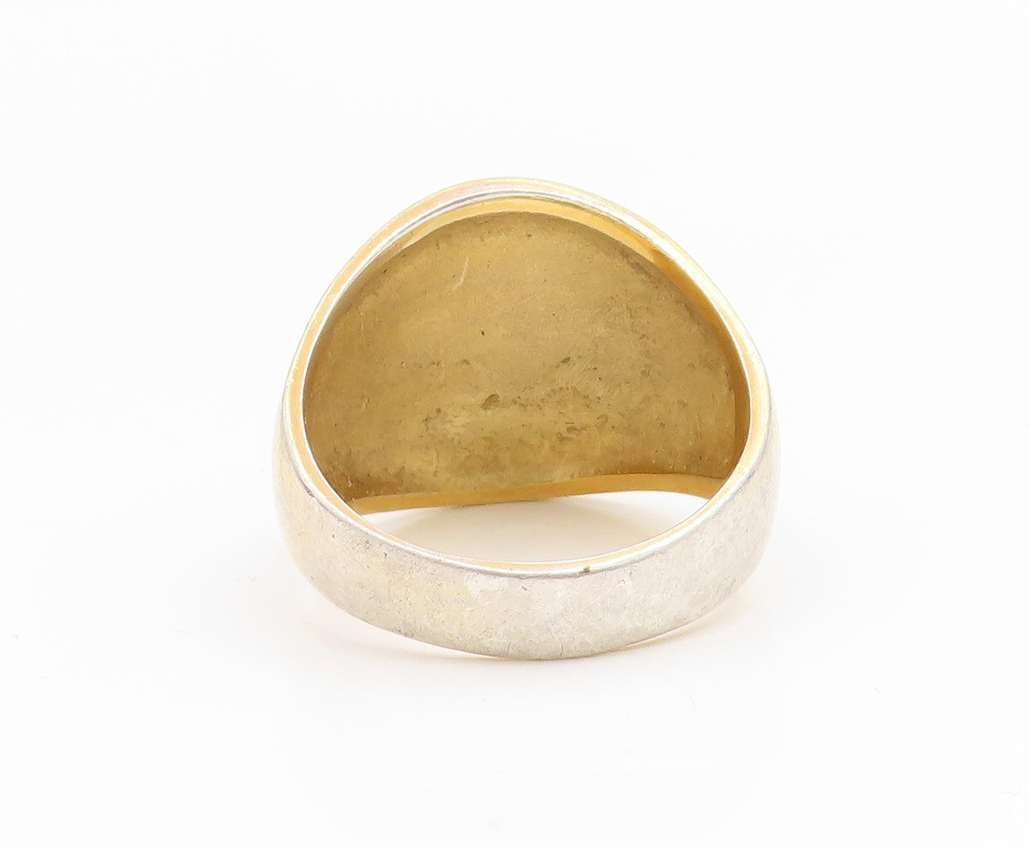 925 Sterling Silver Vintage Ring Gold Plated SETA Fluted Dome  Sz 9.5  RG35171