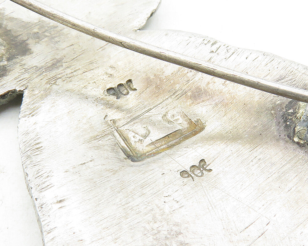 925 Sterling Silver  Vintage Antique Woman In Dress & Hat Brooch Pin  BP3938