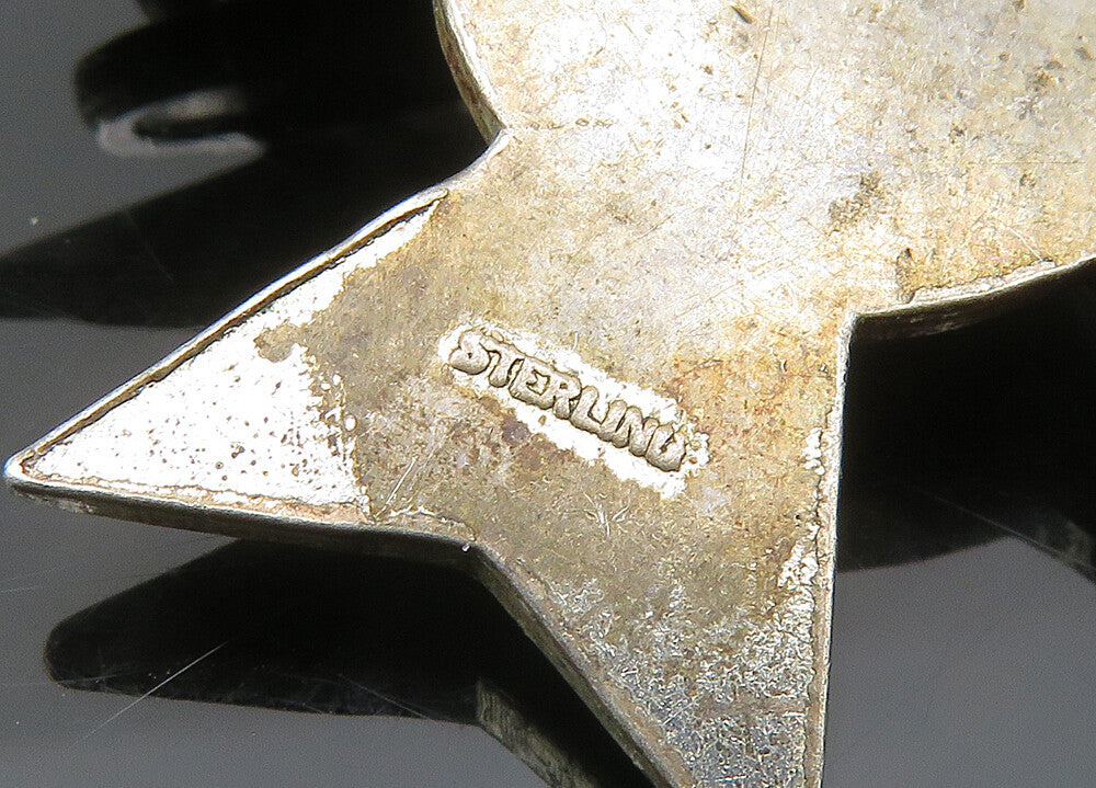 925 Sterling Silver  Vintage Dark Tone Sharp Shooter Cross Brooch Pin  BP8115