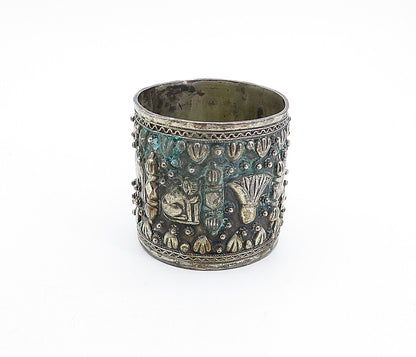 925 Sterling Silver  Vintage Antique Ornate Egyptian Pattern Cup  TR1173