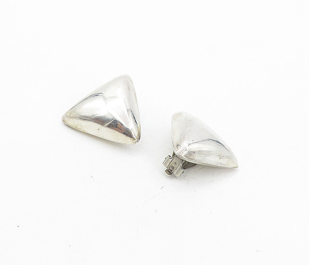 925 Sterling Silver  Vintage Minimalist Triangle Non Pierce Earrings  EG4219