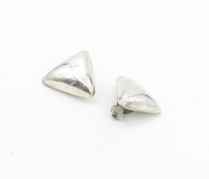 925 Sterling Silver  Vintage Minimalist Triangle Non Pierce Earrings  EG4219