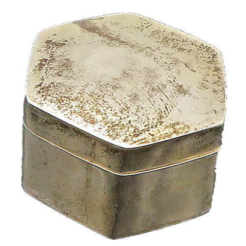 MEXICO 925 Sterling Silver  Vintage Shiny Hexagon Pill Box (OPENS)  TR3252