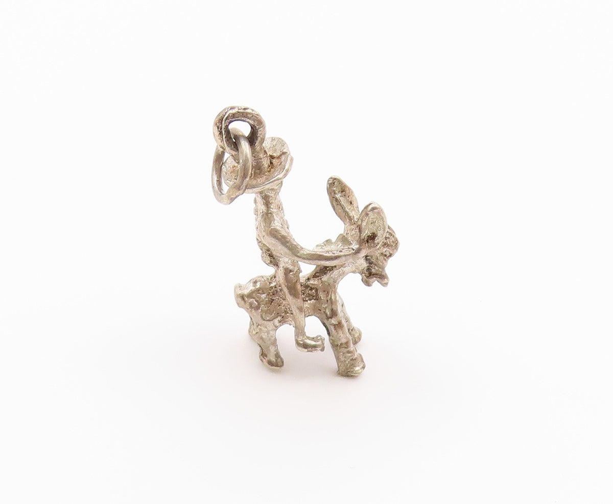 925 Sterling Silver  Vintage Man Riding Donkey Petite Pendant  PT15982