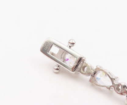 925 Sterling Silver Vintage Bracelet Multi Shape CZ Elegant Tennis Link  BT11880
