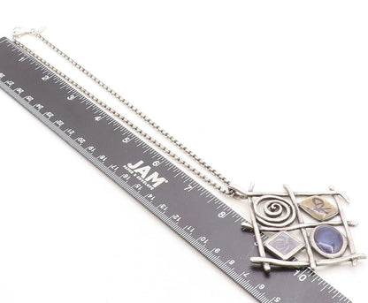 SILPADA 925 Silver  Vintage Enamel Detailed Pendant Chain Necklace  NE1623