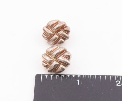 14k Gold & 925 Sterling Silver Vintage Earrings KRYPELL Modernist Knot  EG14085