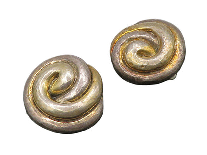 925 Sterling Silver  Vintage Hollow Spiral Non Pierce Drop Earrings  EG8075