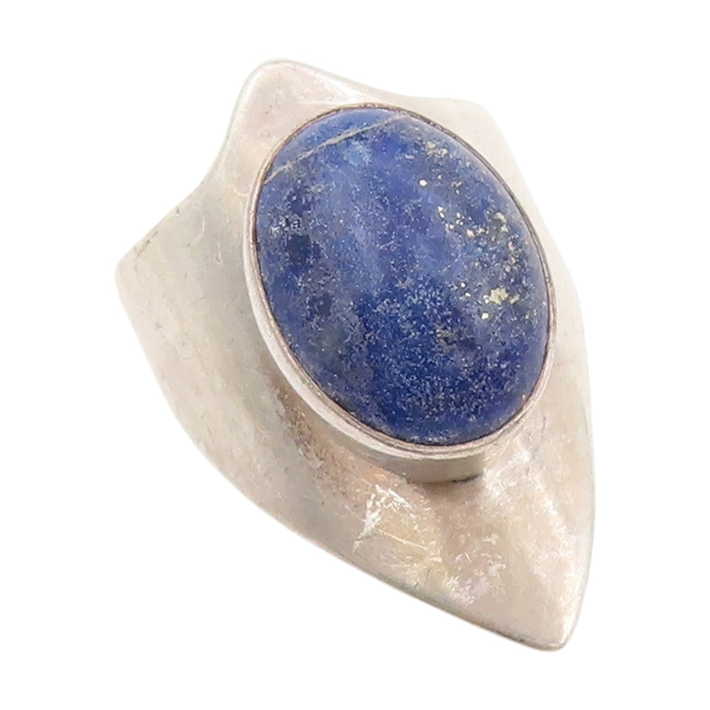 925 Sterling Silver Vintage Ring CAROL FELLEY Lapis lazuli Band  Sz 8.5  RG33969