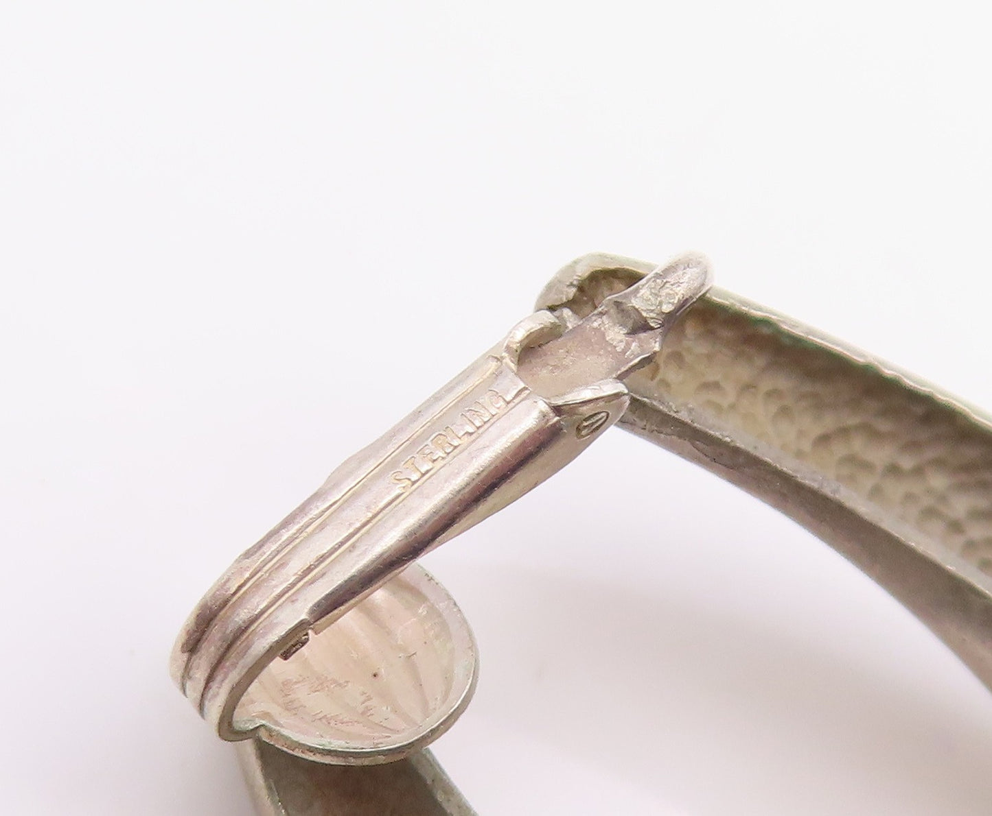 ALFRED KARRAM 925 Silver Vintage Shiny Non Pierce Hoop Earrings  EG10049