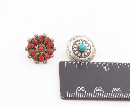925 Sterling Silver Vintage Earrings NAVAJO ZUNI Gemstone Single Lot EG14306