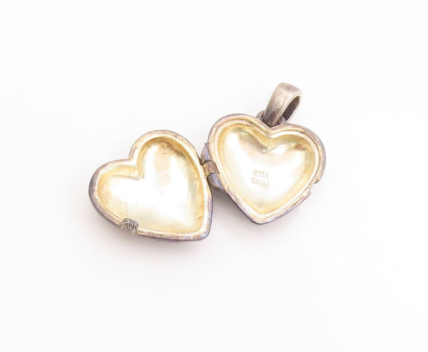 925 Sterling Silver Vintage Pendant Engraved Love Heart Locket OPENS  PT25118