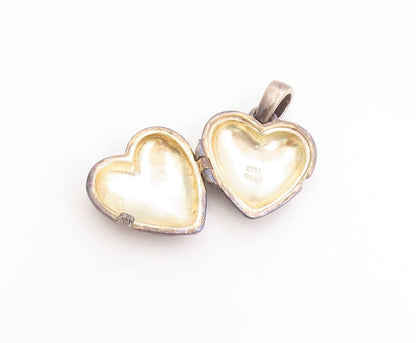 925 Sterling Silver Vintage Pendant Engraved Love Heart Locket OPENS  PT25118
