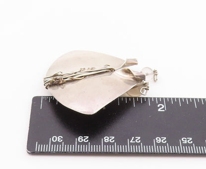 925 Sterling Silver  Vintage Shiny Modernist Wire Twist Brooch Pin  BP8129