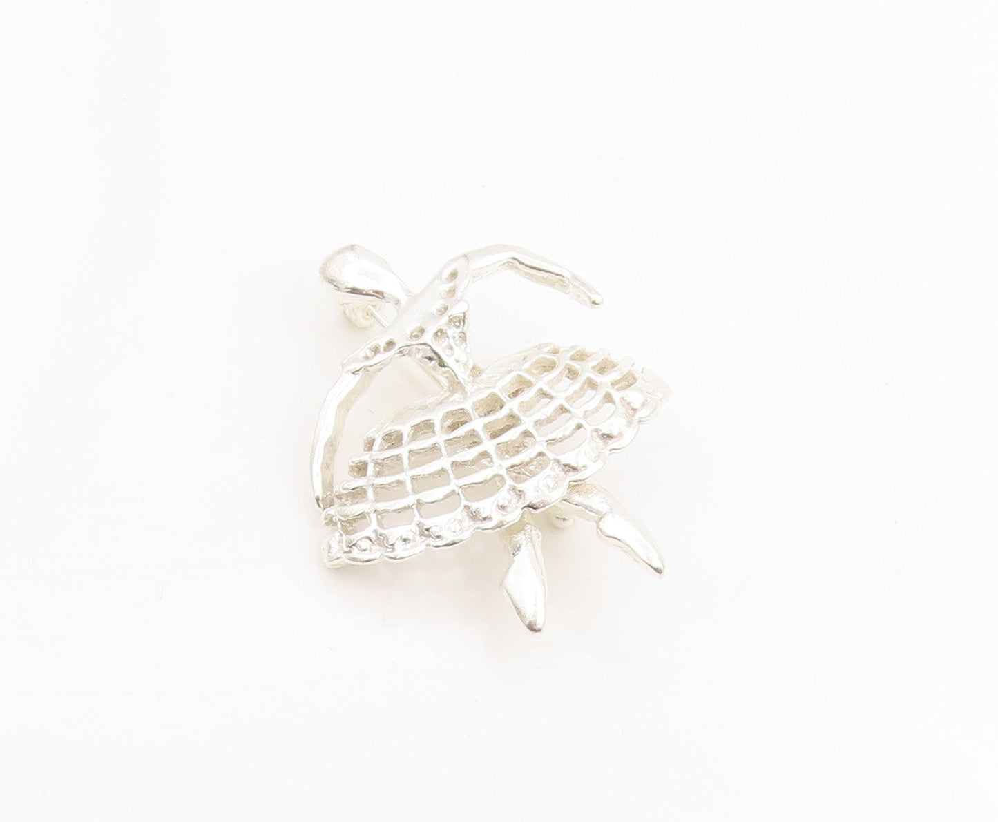 925 Sterling Silver Vintage Brooch Graceful Ballerina Ballet Dancer Pin  BP11978
