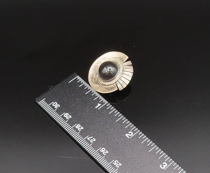 MEXICO 925 Silver  Vintage Round Black Onyx Non Pierced Earrings  EG11945