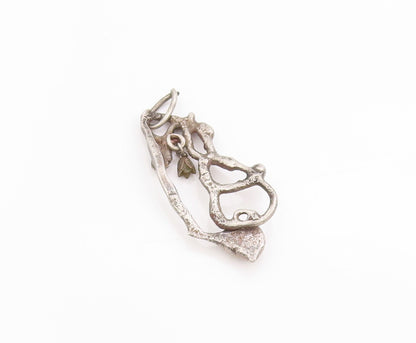 925 Sterling Silver Vintage Pendant Dark Tone Solid Brutalist Cut Out  PT24942