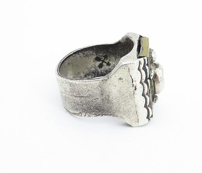 BK NM NAVAJO 925 Silver  Vintage Antique Arrows Band Ring Sz 10.5  RG7659