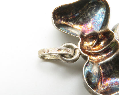 925 Sterling Silver  Vintage Turquoise Bow Tied Ribbon Motif Pendant  PT11302