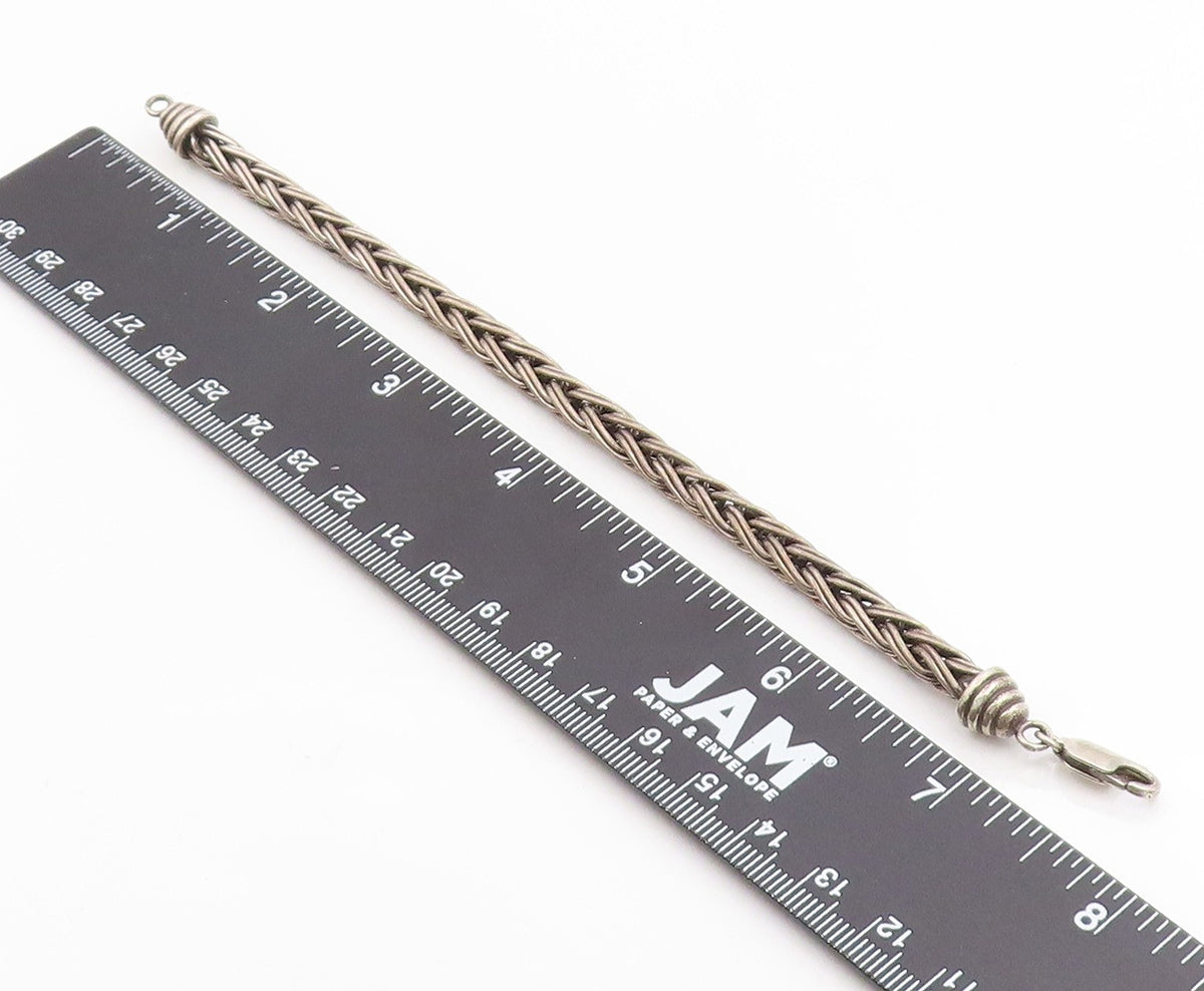 925 Sterling Silver Vintage Bracelet Classic Braided Spiga Chain Design  BT12050