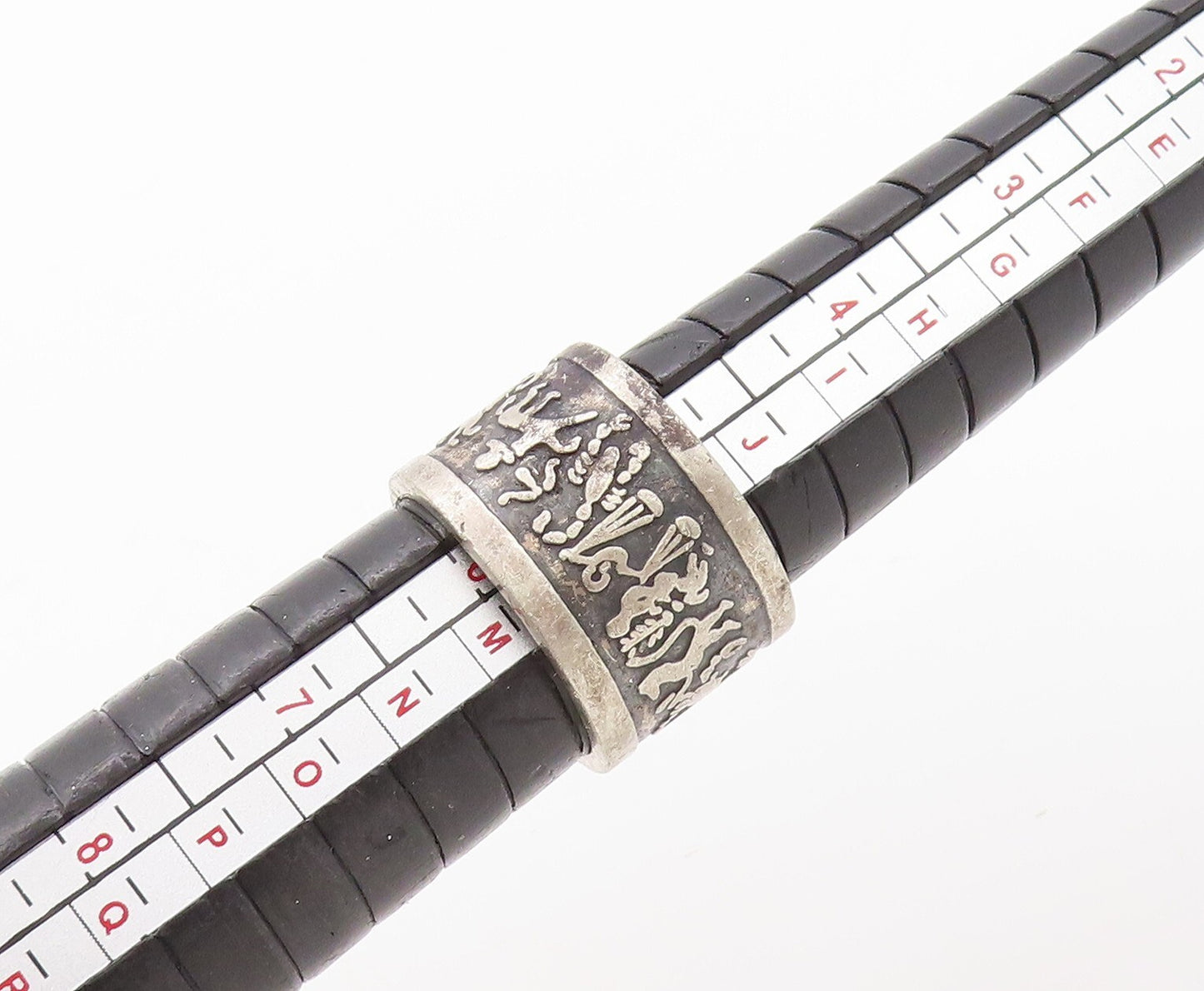 925 Sterling Silver Vintage Ring MEXICO Solid Trible Life Carved  Sz 6  RG31004