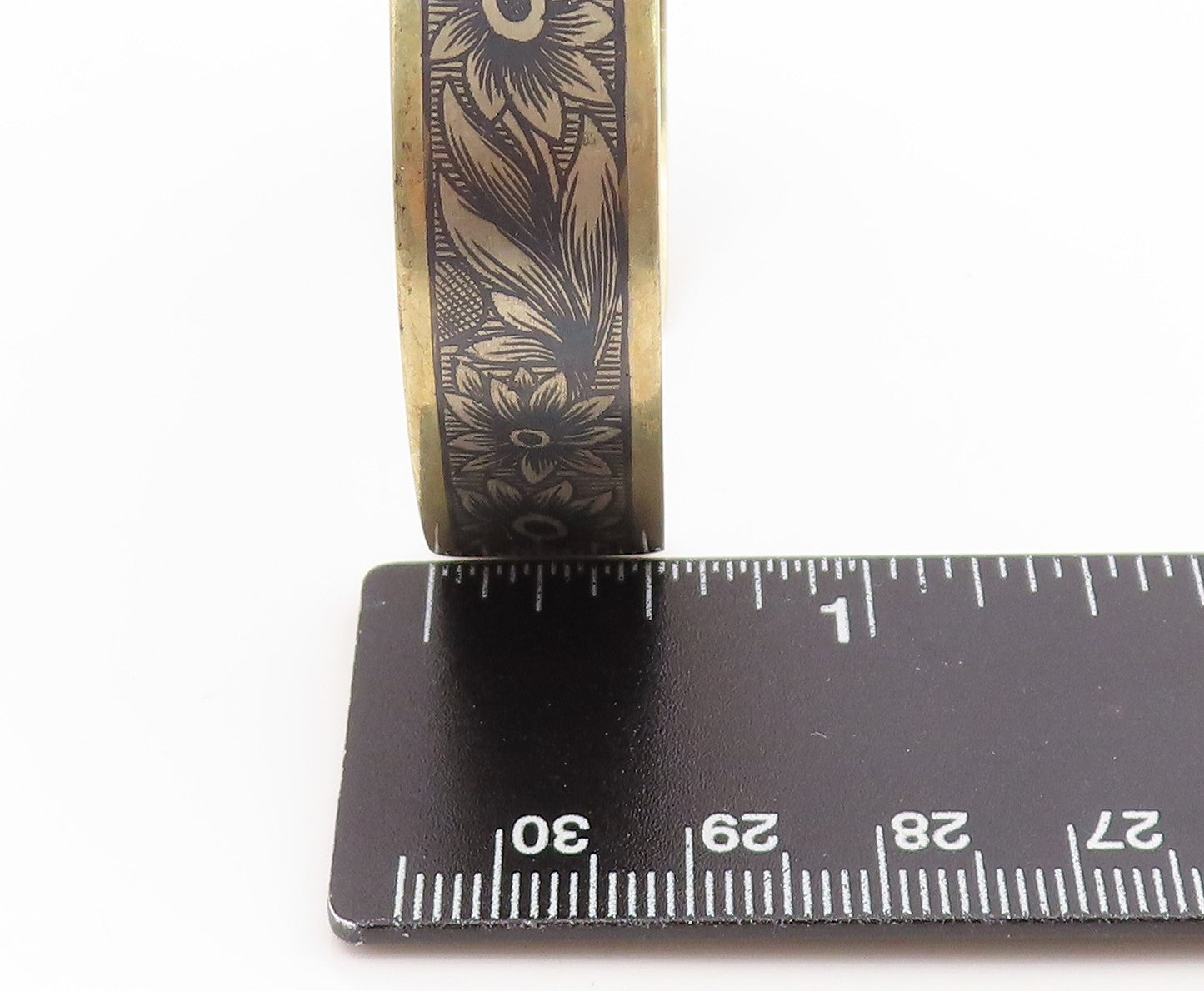 925 Sterling Silver Vintage Bracelet Gold Plated EAST EUROPE Floral Cuff BT11895