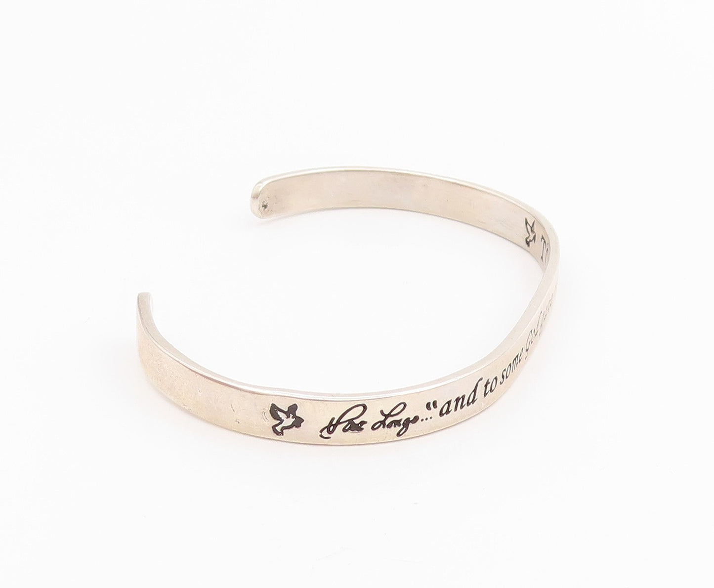 925 Sterling Silver Vintage Bracelet PAT LONGO Engraved Serenity Prayer  BT11642