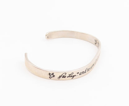 925 Sterling Silver Vintage Bracelet PAT LONGO Engraved Serenity Prayer  BT11642