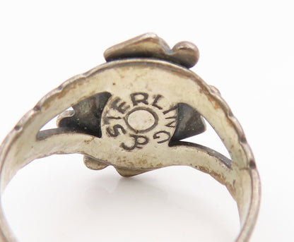 925 Sterling Silver Vintage Ring SOUTHWESTERN Turquoise Band  Sz 5.5  RG34910