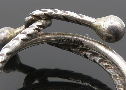 925 Sterling Silver  Vintage Etched Detail Bypass Style Band Ring Sz 6 RG20313