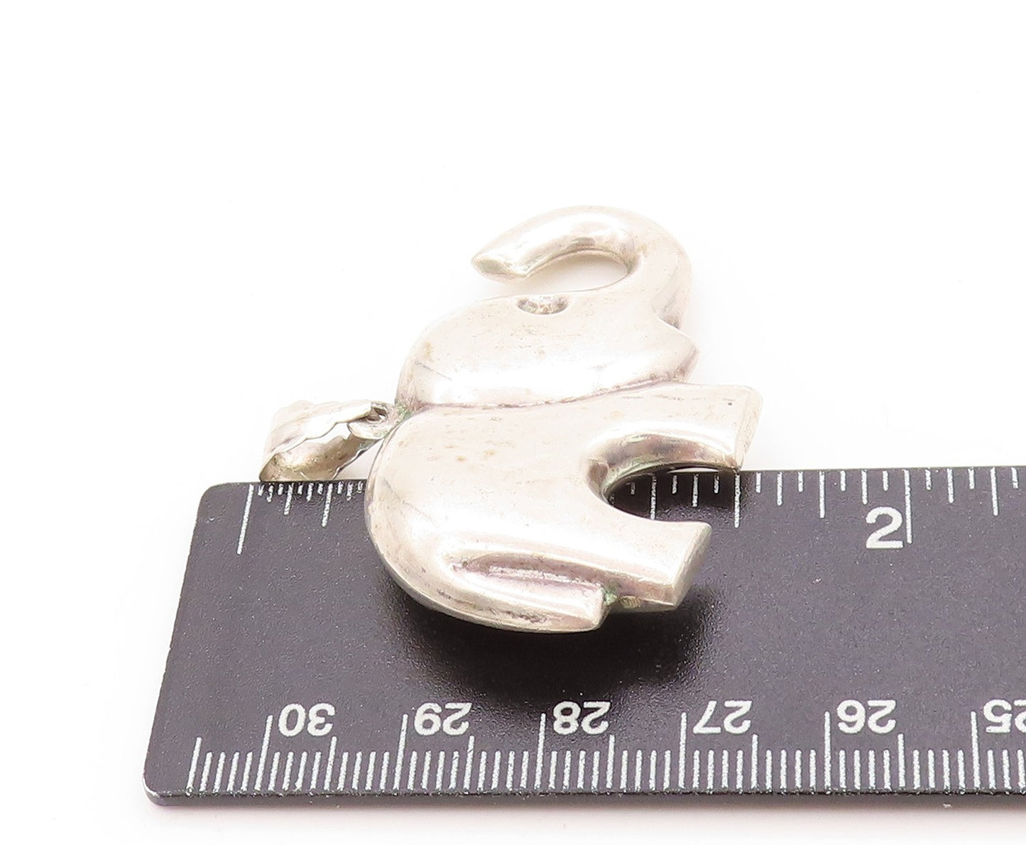 925 Sterling Silver Vintage Pendant Solid Good Luck Baby Elephant Charm  PT25091