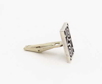 MEXICO 925 Sterling Silver Vintage Raised Spiral Art Cuff Links  TR3540