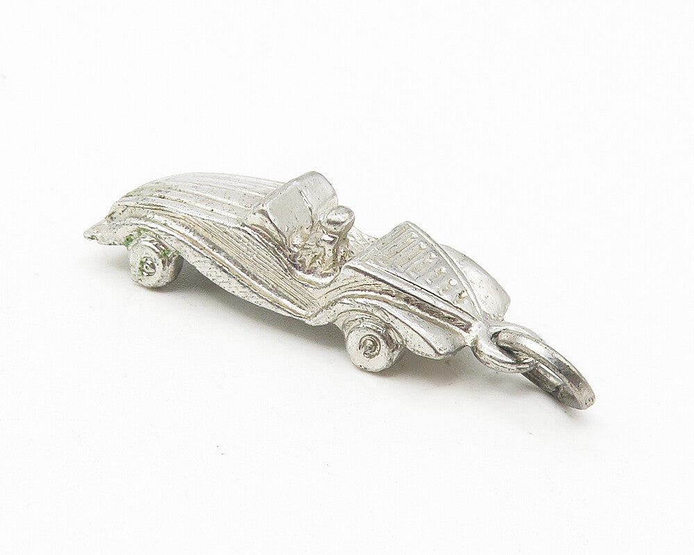 925 Sterling Silver  Vintage Shiny Petite Convertible Car Drop Pendant  PT9379