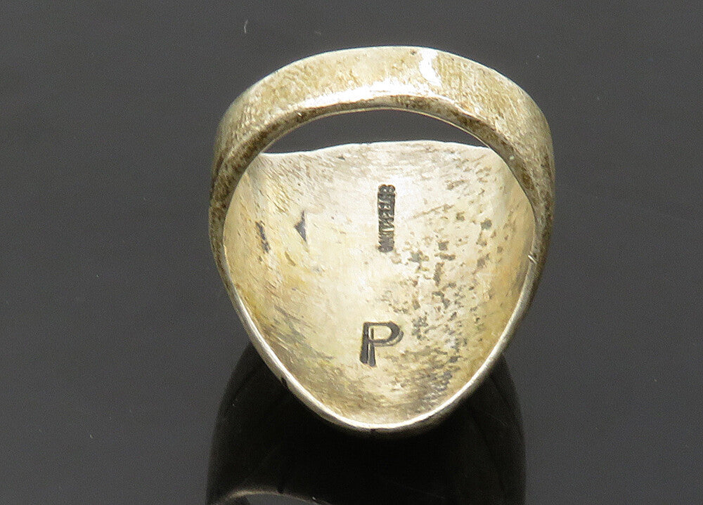 PETE PAQUIN ZUNI 925 Silver  Vintage Antique Turquoise Band Ring Sz 9  RG20355