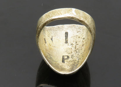 PETE PAQUIN ZUNI 925 Silver  Vintage Antique Turquoise Band Ring Sz 9  RG20355