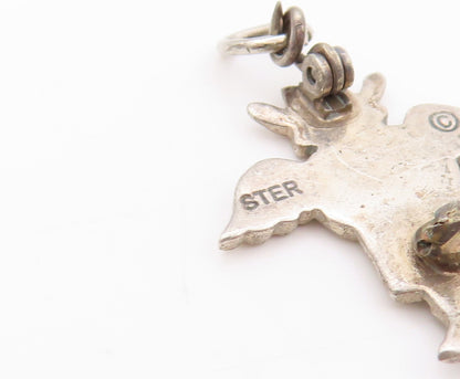 925 Sterling Silver Vintage Pendant Mini Cowgirl Angel Cutout Charm  PT24115