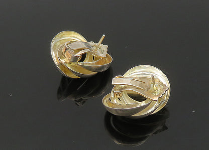 GERMANY 925 Sterling Silver  Vintage Shiny Oval Non Pierce Earrings  EG11207