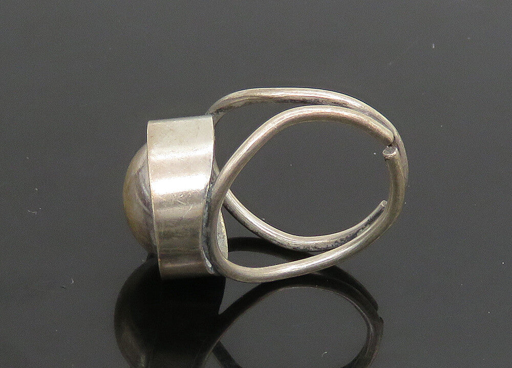 BEAU 925 Silver  Vintage Dark Tone Shiny Dome Split Band Ring Sz 5  RG23463