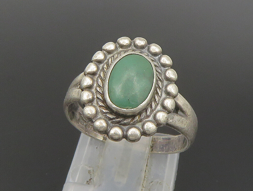 POST BELL 925 Silver  Vintage Oval Jasper Rope Border Ring Sz 6  RG24213