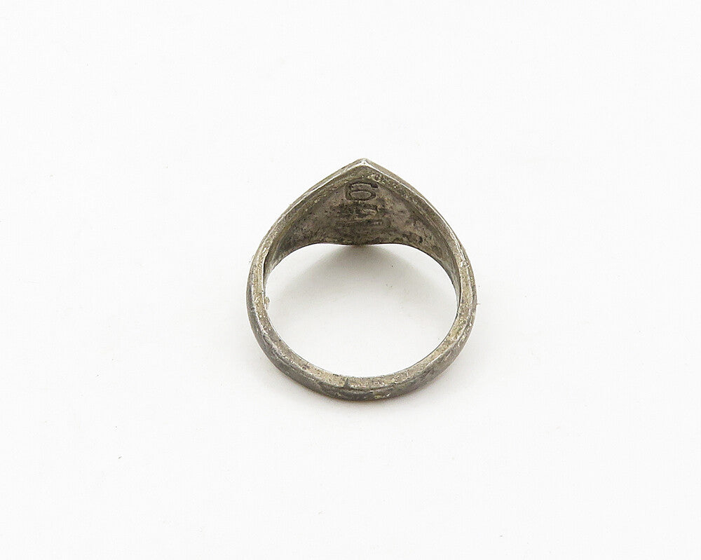 925 Sterling Silver  Vintage Antique Boy Scout Cubs Band Ring Sz 6  RG19090