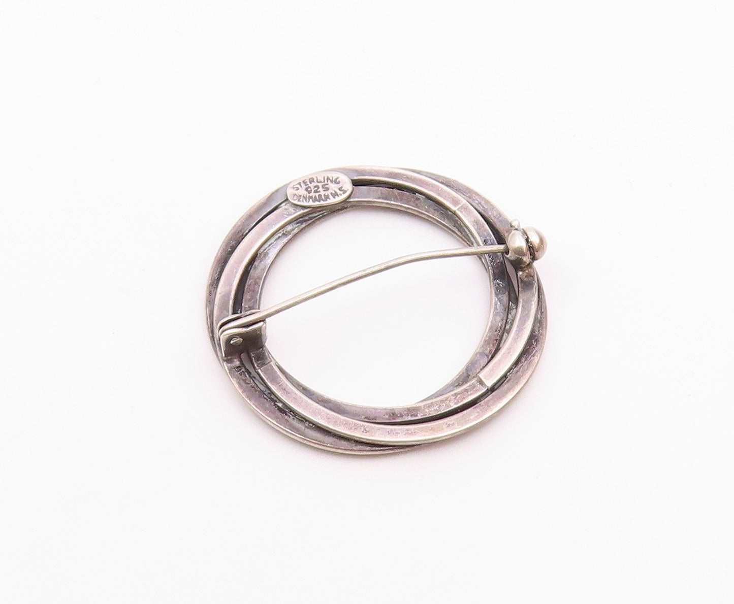 HERMANN SIERSBOL DENMARK 925 Silver  Vintage Open Circle Brooch Pin  BP6536